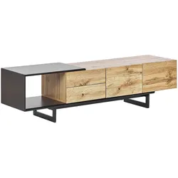 TV-MÖBEL Hellbraun, Schwarz FIORA 39/160/44 cm