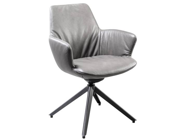 Plantagie Armlehnstuhl MAPLE, grau, Leder