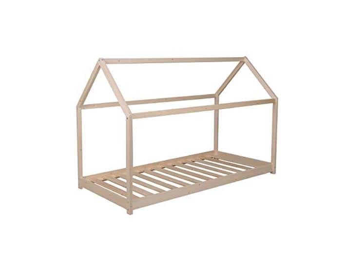 WEBER INDUSTRIES Lit cabane Panda 90x200 + 1 sommier/Naturel
