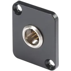 HICON Mini-XLR, 5-pol , Metall-, Löttechnik-Einbaustecker, vergoldete(r) Kontakt(e), Type D, dunkelgrau