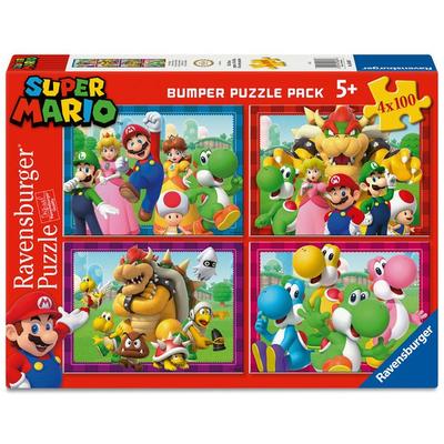 Kinderpuzzle 4x100 Teile - Nintendo Super Mario - Zeit für Mario!