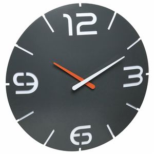 TFA Wanduhr 60.3536.10 Contour, Kunststoff, analog, Funkuhr, Ø 35 cm, anthrazit