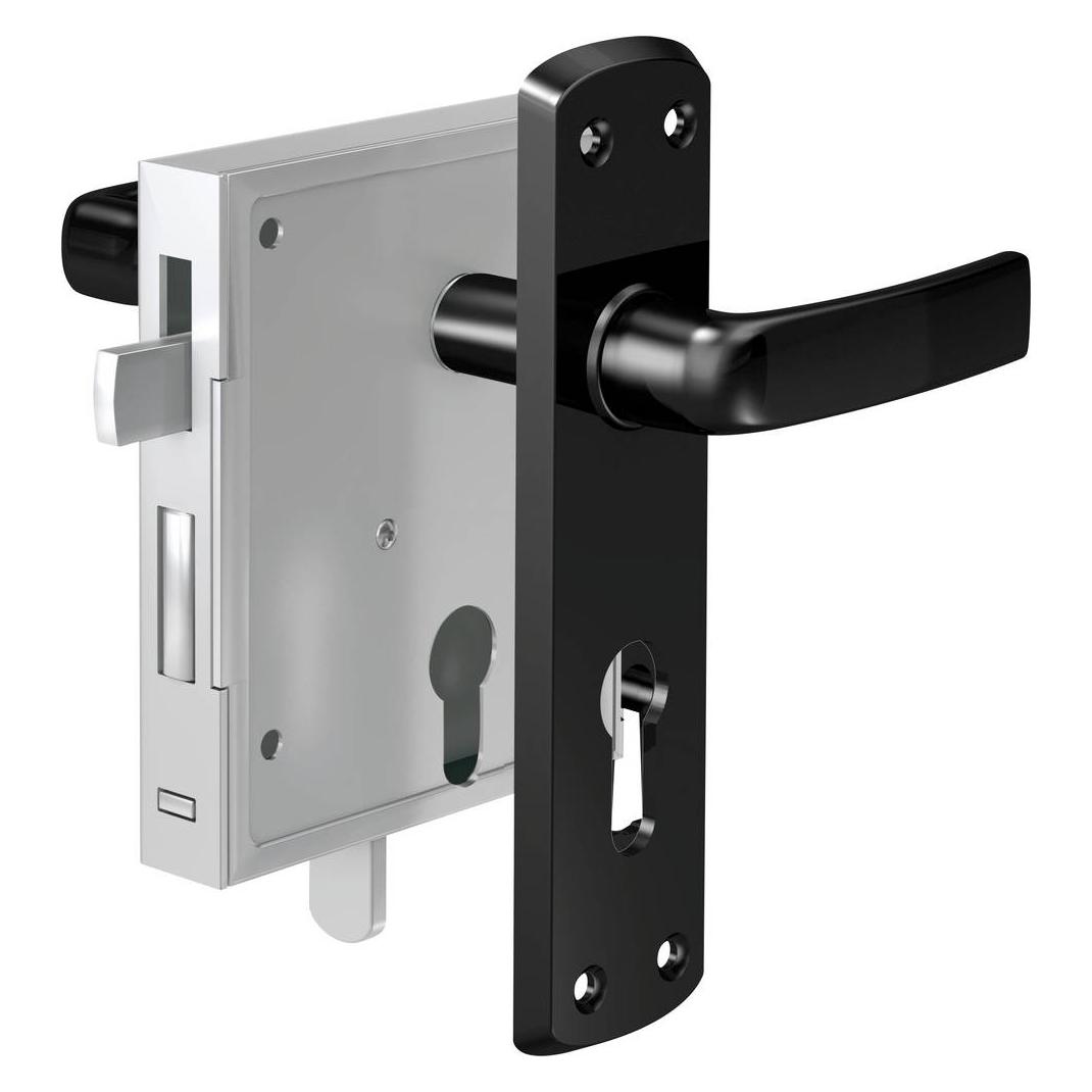 BASI 9900-0002 Stumpfdrückerschloss Schwarz (9900-0002)