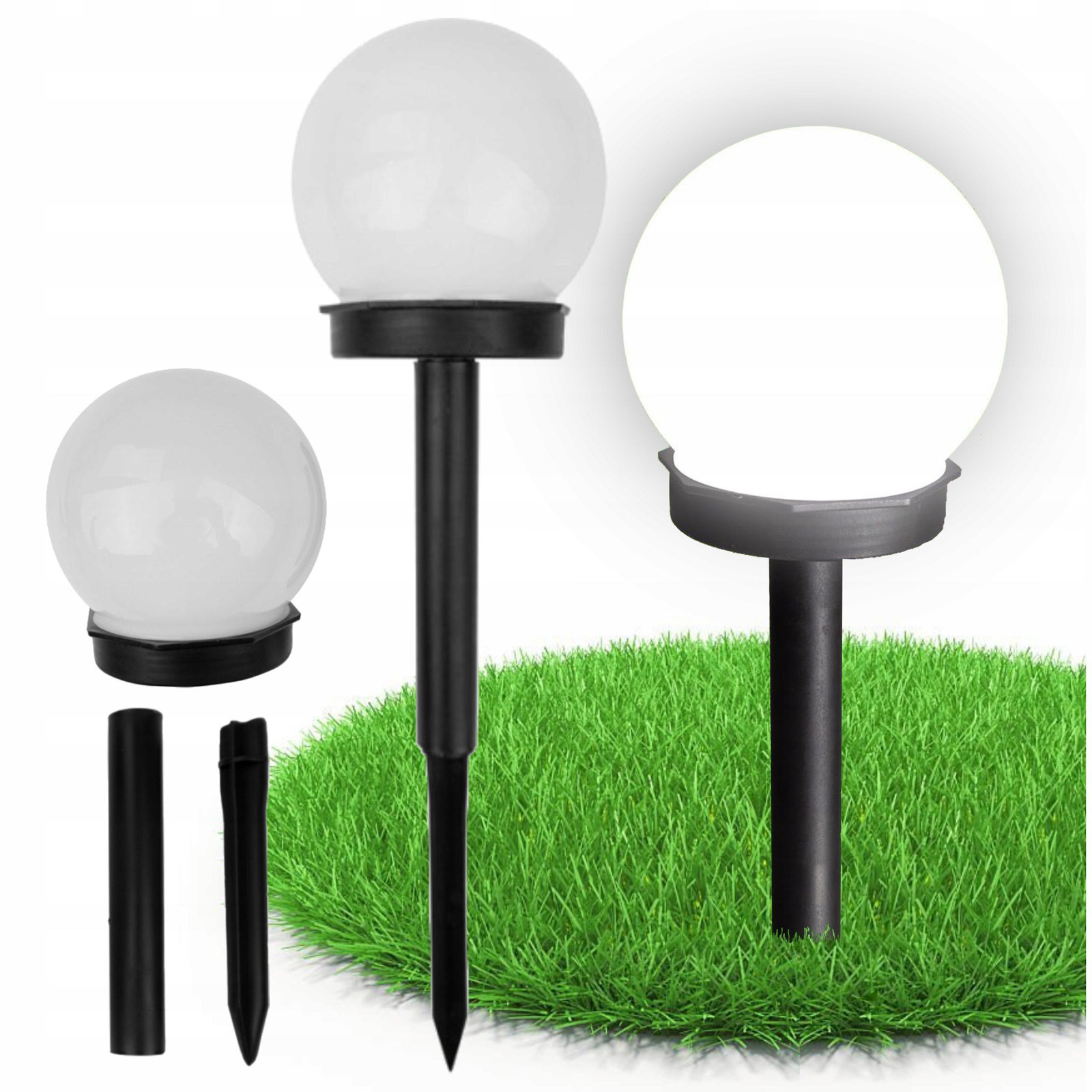 Eco Light LED-tuinpaal met zonnepaneel, ronde lampenkap, model SSO-5, 6000K, IP44