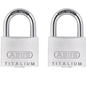 Abus Vorhängeschloss Titalium 64TI/40 Twins, 40mm, 3 Schlüssel,gleichschließend & wetterfest, 2 Stück
