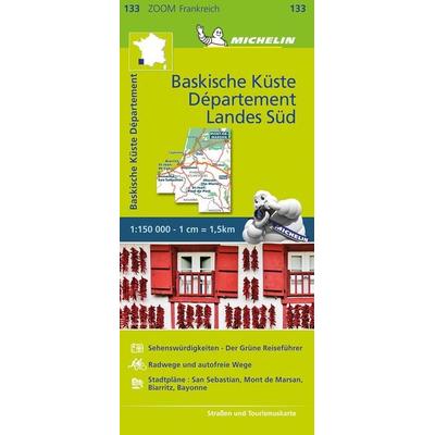 Michelin Baskische Küste - Das Departement Landes Süd, Karte von Carte Zoom 133, Michelin, 978-2-06-722793-4