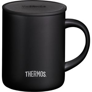 Thermos Thermobecher Longlife Cup black mat mit Henkel schwarz, Edelstahl doppelwandig, 350 ml