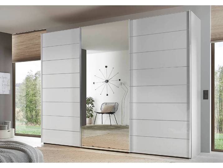 Schwebetürenschrank Sonate 249 x 222cm Weiß/Weiß Premium