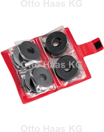 HAAS Membranen-Sortiment 7800 25 Stück, für Spülkasten, aufklappbares Etui, Taschenformat, rot