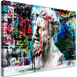 WANDBILD poseidon skulptur graffiti