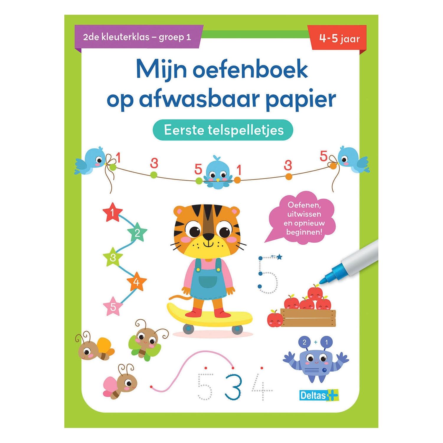 Deltas Übungsheft aus abwaschbarem Papier, erste Zählspiele (4-5 Jahre) (Niederländisch) (77244276)