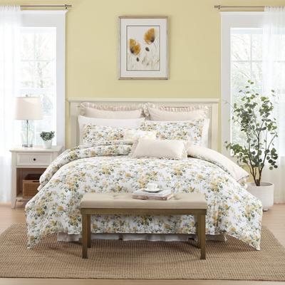 Laura Ashley Roses Cotton Reversible Gold Comforter Bonus Set