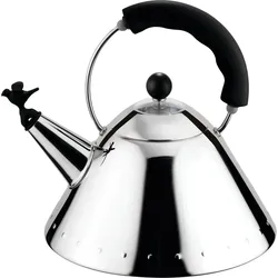 Alessi 9093 Wasserkocher mit schwarzem Griff