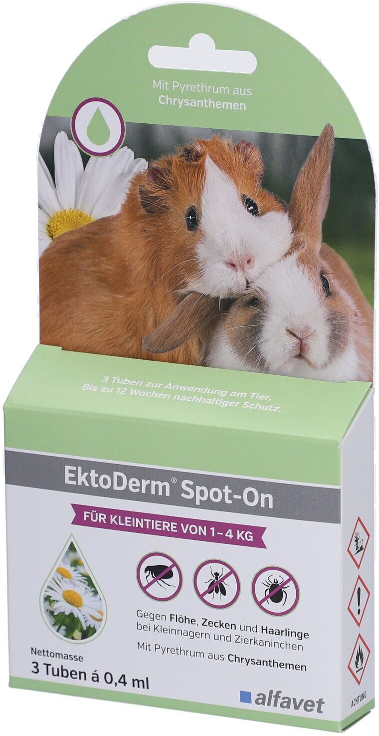 Ektoderm Spot-on f.Kleintiere bis 4 kg 3x0,4 ml Tube