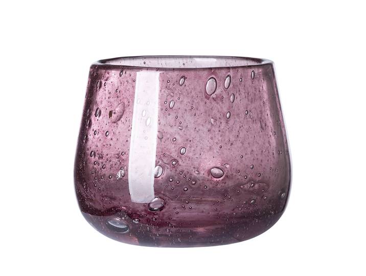 Tischvase FINK MARLY , lila (fuchsia), B:13,5cm H:11cm T:13,5cm Ø:13,5cm, Glas, Vasen, Tischvase, wasserdicht, durchgefärbt, mundgeblasen