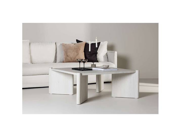 Table basse Rogaland 100 x 40 x 100cm Blanc/Imitation chêne blanc