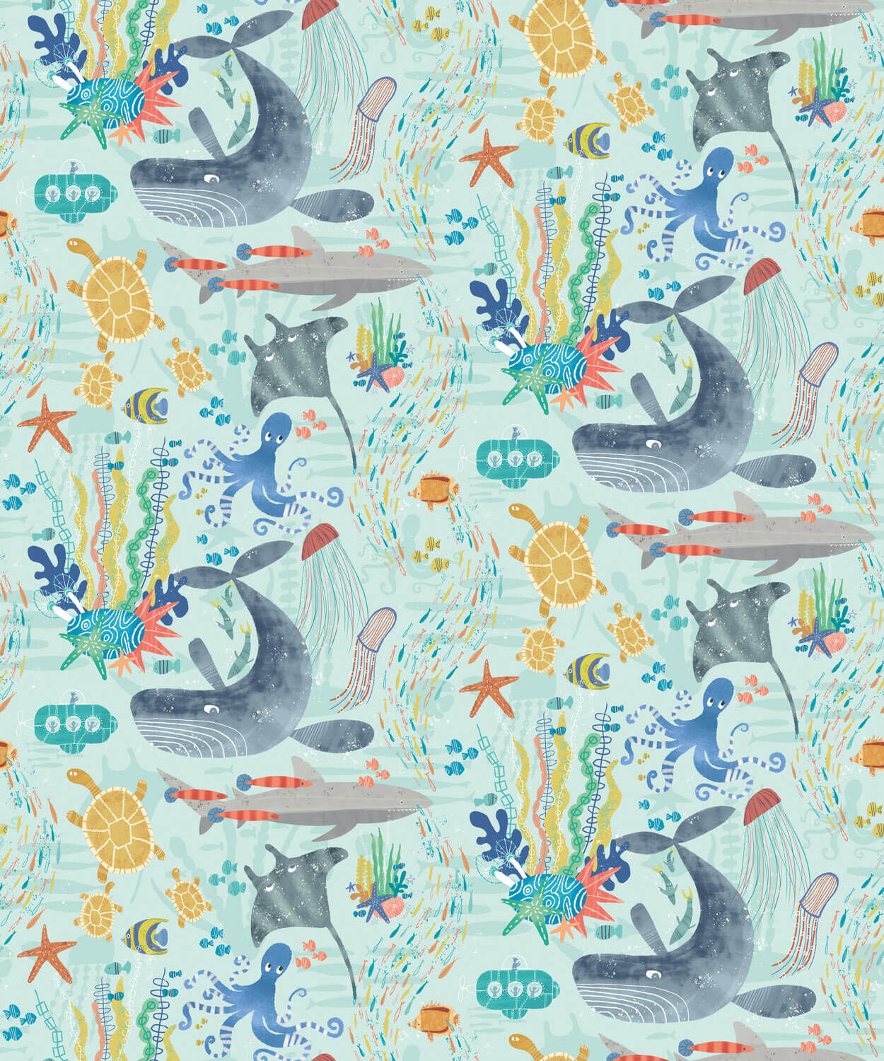 Ohpopsi When I Grow Up - Beneath The Waves Ocean - WGU50131W   754003210910   Behang