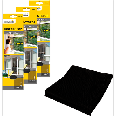 Fliegengitter-Gewebe SCHELLENBERG "Maxi für große Fenster", grau (rahmen: grau gewebe: grau), B:150cm H:300cm, Insektenschutzgitter, Insektenschutz und Mückenschutz, 150 x 300 cm, anthrazit und weiß