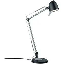 Tischleuchte Wandleuchte Klemmlampe Tischlampe Touch 4 Stufen Gelenkleuchte schwenkbar, Metall schwarz silber, LED 5W 700Lm, BxH 16,7x70 cm