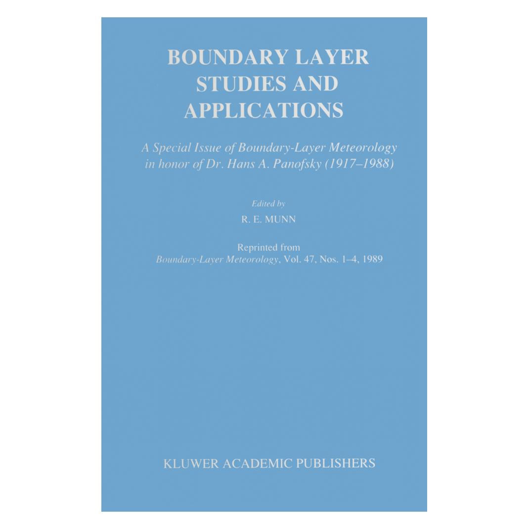 Springer Boundary Layer Studies and Applications (Englisch, Softcover, R. E. Munn) (55533467)