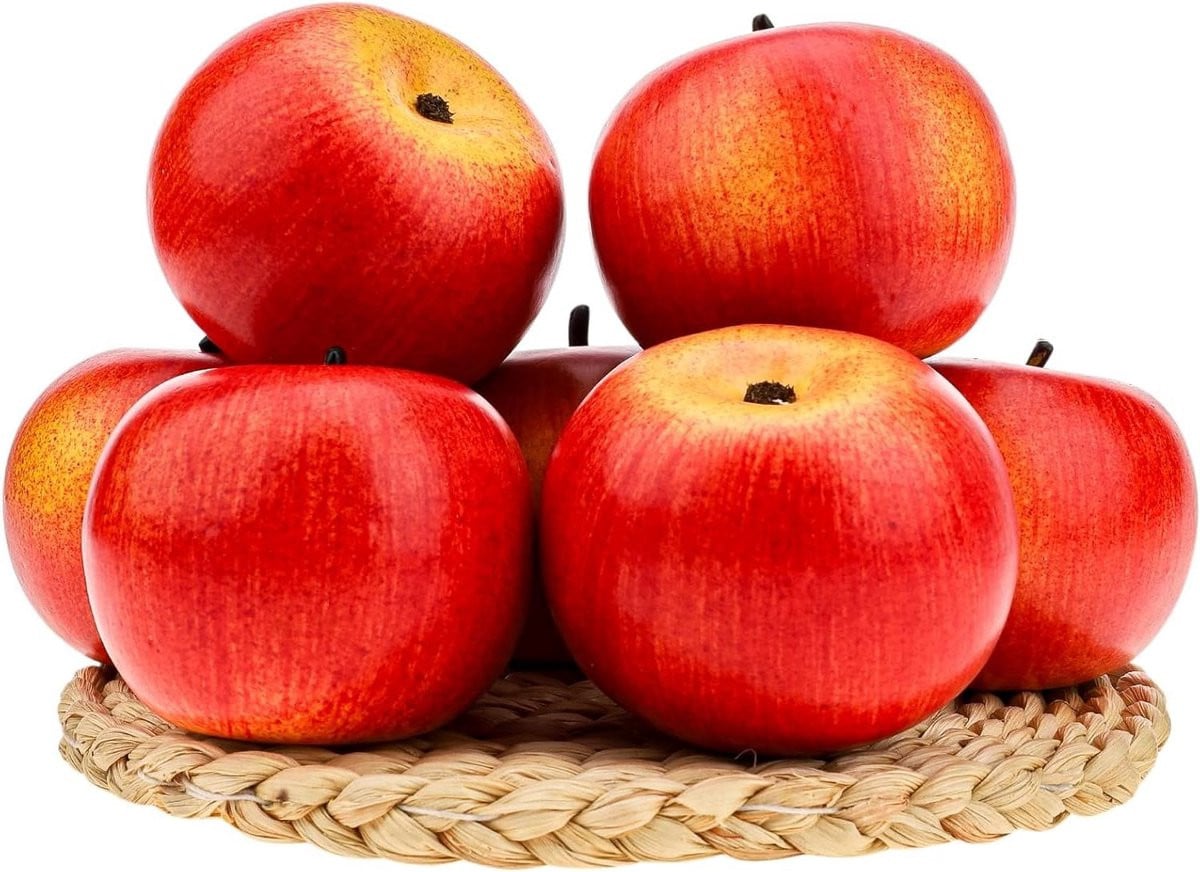 Allecto Plus Set van 6 realistische kunstmatige rode appels voor decoratie