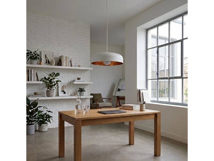 Suspension cuivre et blanc e27 - ø 40 cm