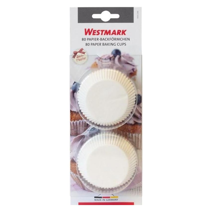 Westmark 80 Muffin Papier-Backförmchen, weiss (7.50 cm) (34302280)