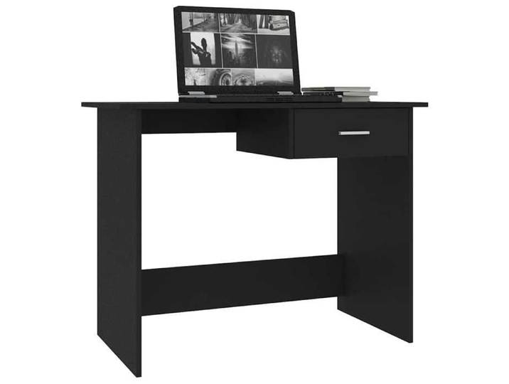 Bureau informatique multimédia - Bureau Noir 100x50x76 cm - Bois d'ingénierie - Assemblage requis（5894）