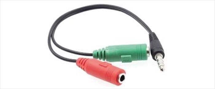 GBC Smartphone Dual Audio Adattatore 3,5mm 4 Poli Sp-nero/verde/rosso