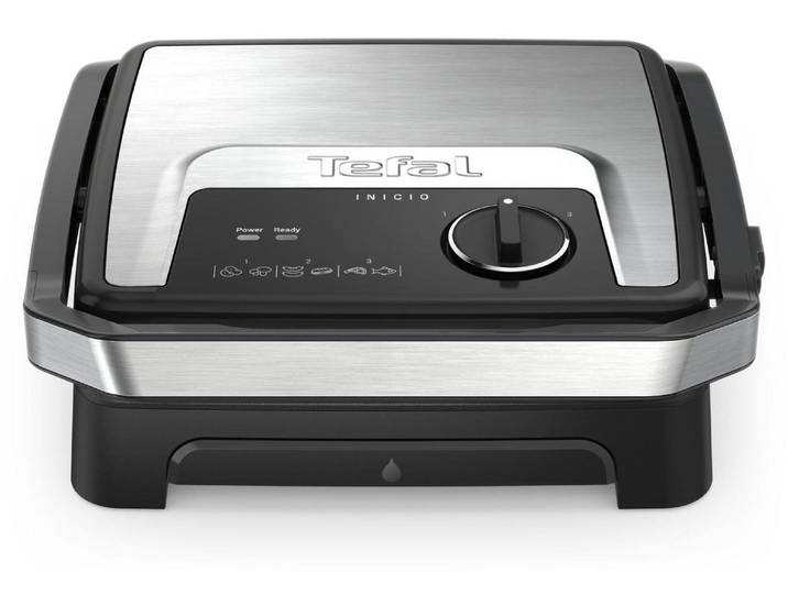Tefal Inicio Adjust GC272D10, Schwarz, Edelstahl, Rechteckig, Drehregler, Feuerrost, 290 x 260 mm, 1 Zone(n)