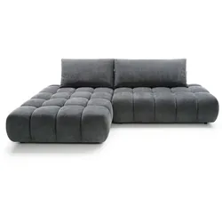 ECKSOFA GARDA Grau Chenille mit Schlaffunktion