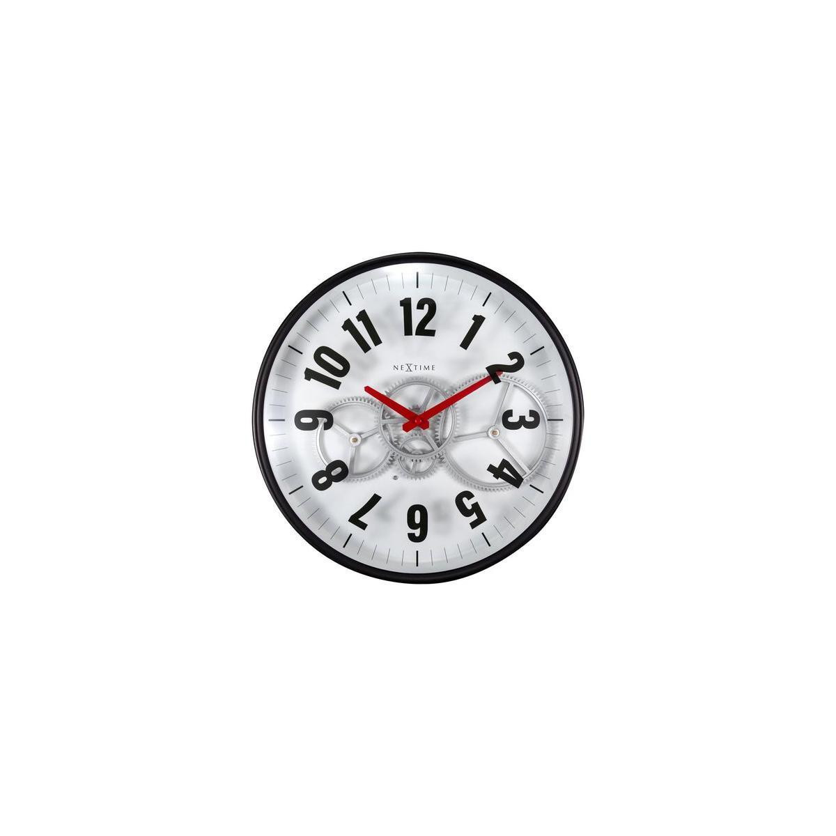 NeXtime Modern Gear Clock Wandklok - Zwart - 36 cm