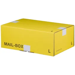 VEPATIM 20x Versandkarton 395x248x141mm MAILBOX L mit Steckverschluss wiederverschließbar gelb