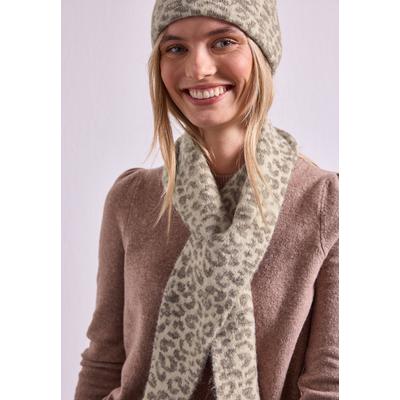 Schal STREET ONE, Damen, Gr. onesize, barley beige meliert, Stoff, 85% Polyester, 12% Polyacryl, 3% Elasthan, Modetücher Schal, Feinstrick