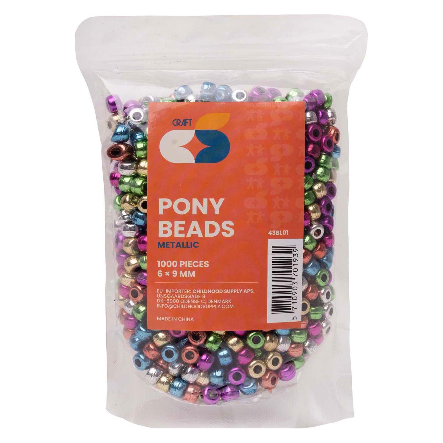 Colorations Colorationen - Ponyperlen Metallic 6x9 mm, 1000 Stk. (55623540)