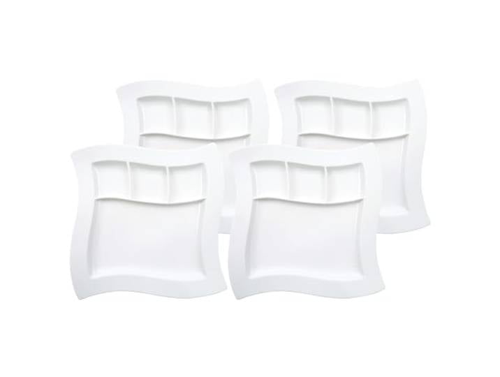 Villeroy & Boch NewWave 4er Set Grill- / Speiseteller unterteilt 27x27cm Porzell