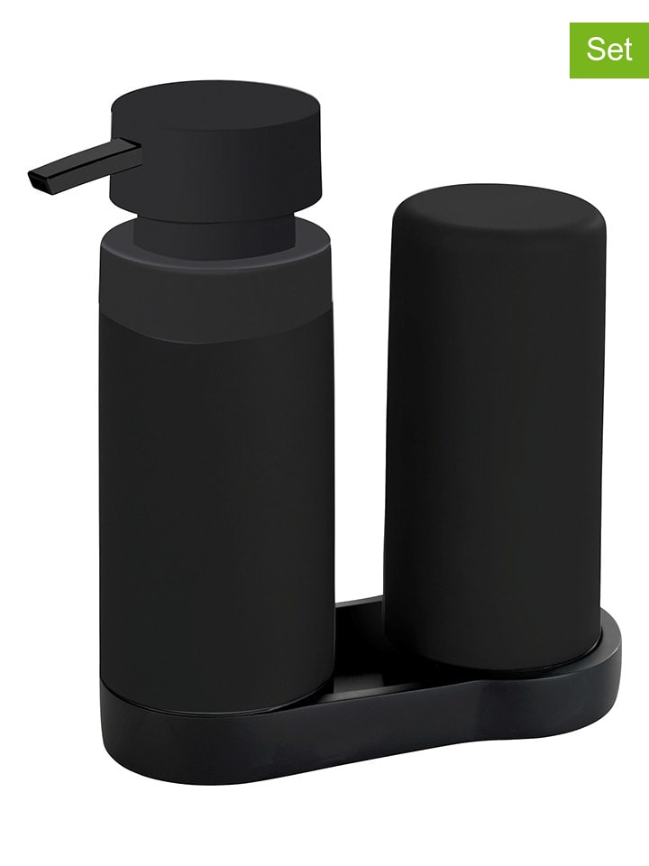 Wenko 3tlg. Spülset "Easy Squeez-e" in Schwarz - onesize