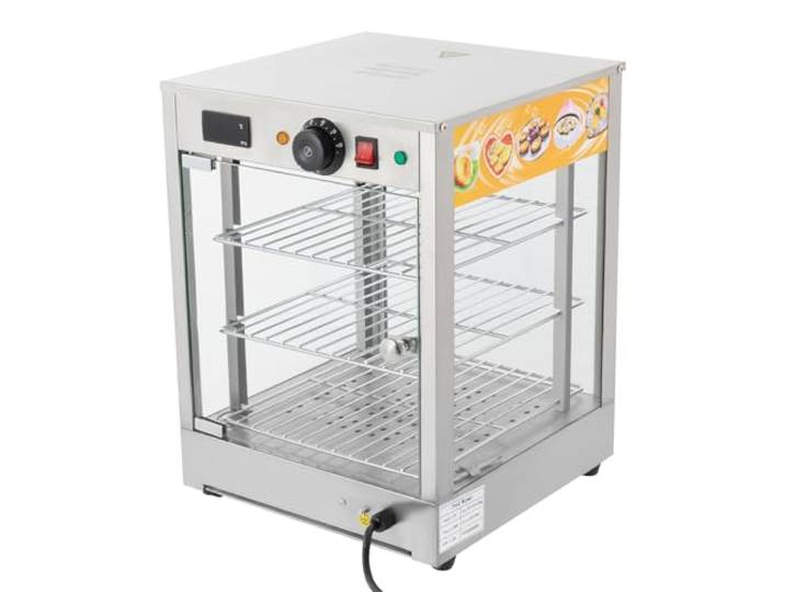 XIAYUHE Warmhaltevitrine Warmhaltebehälter,800W Elektrischer Kommerzieller mit Beleuchtung,3-Etagen Heiße Theke,Einstellbare Temperatur,Digitale Anzeige,Edelstahl