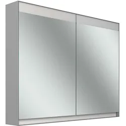 Schneider FILO HCL Spiegelschrank, Unterputz, Lichtband oben, 995x147x759mm, 2 Türen, 2 Steckdosen, 180.100.02.04, Ausführung: EU-Norm/Korpus grau