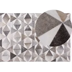 Beliani, Teppich, Glianis Lederwachs 140 x 200 cm grau SLUDGE (140 x 200 cm)