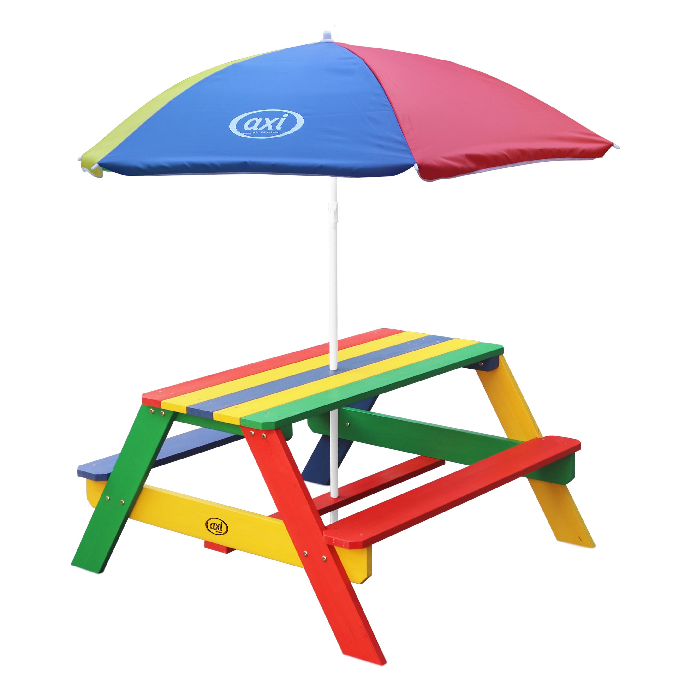 Axi Nick Picknicktisch Regenbogen - Sonnenschirm Regenbogen (A031.003.08)
