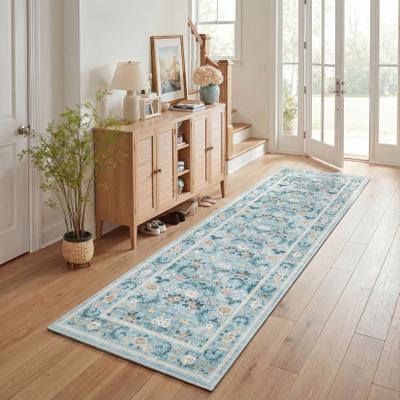 Garvee Washable Oriental Floral Area Rugs for Living Room Bedroom