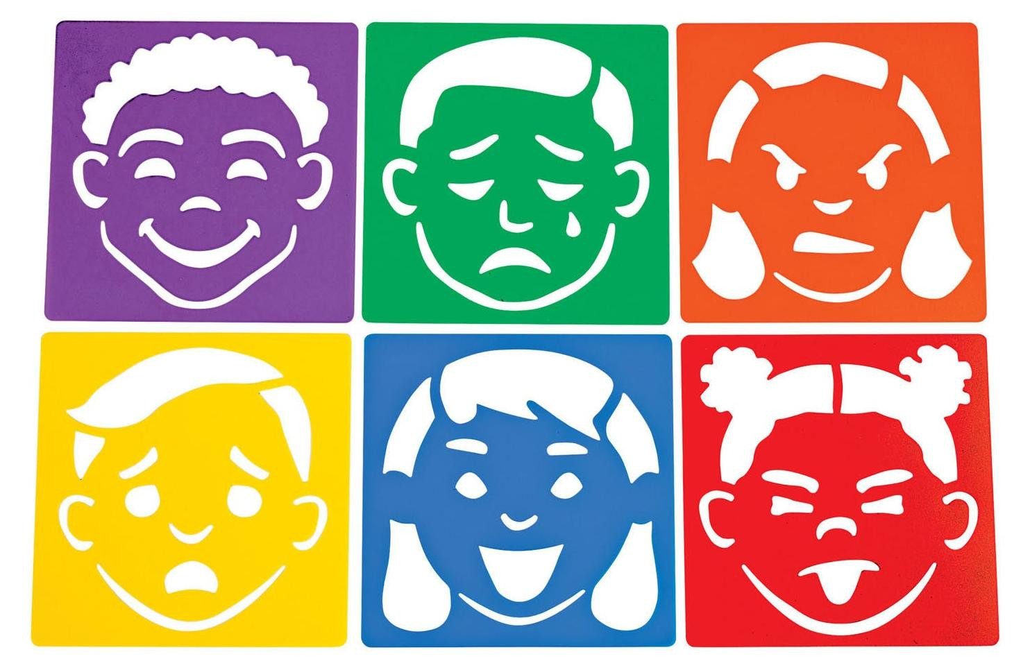 Colorations Herbruikbare sjablonen voor emoties - 6 stuks