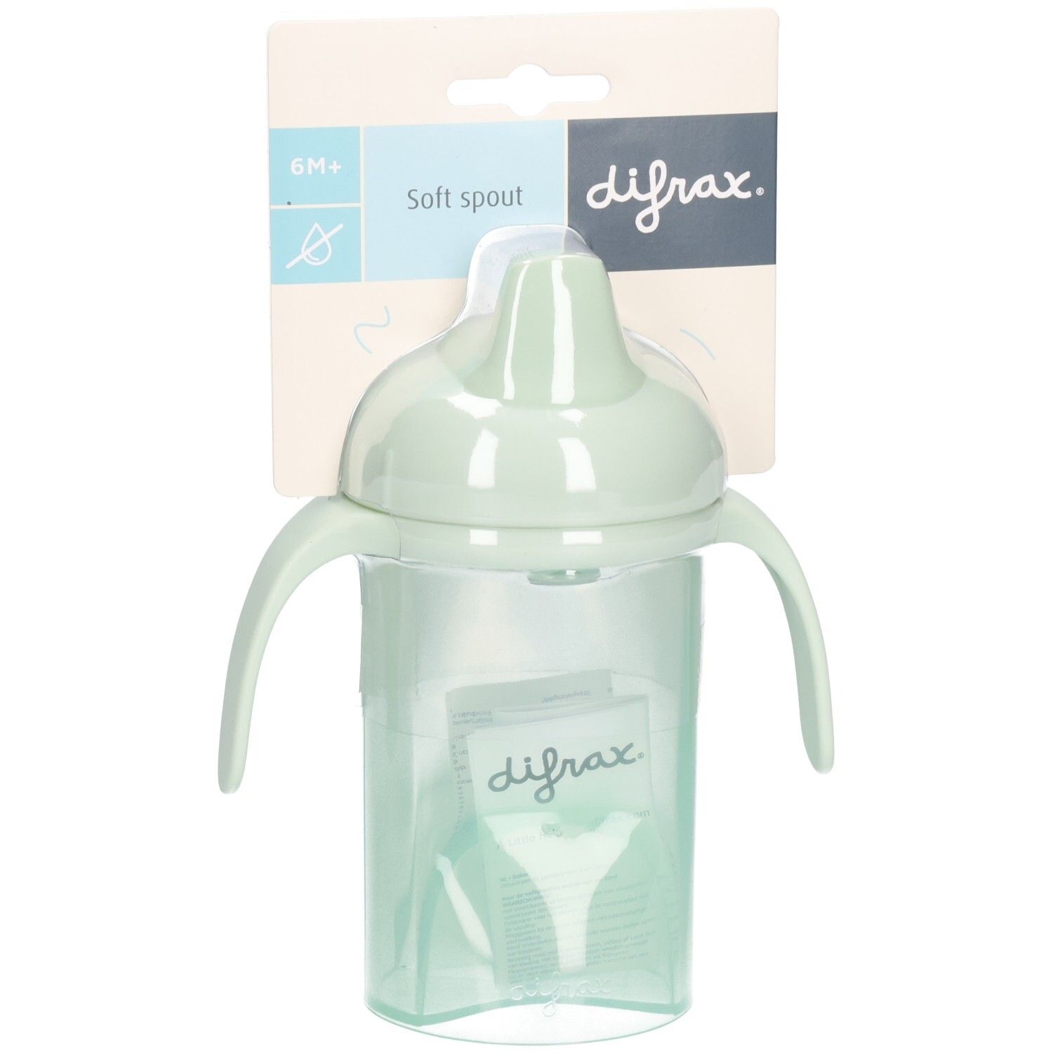 Difrax Anti-Lekbeker Met Zachte Tuit Pistachio 1st 1 St Babyflasche