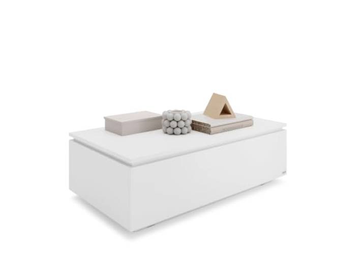 MOBILI FIVER, Couchtisch mit Stauraum, X, Esche Weiss, Made In Italy