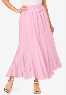 Plus Size Women's Plus Size French Skirt by Roaman's in Primrose (Size 20 W)