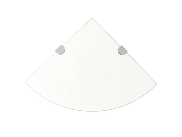 vidaXL Eckregale 2 Stk. mit Verchromten Halterungen Glas Transparent