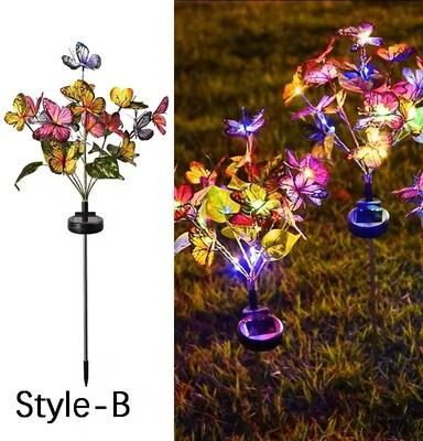 Uplift Treasures Solar LED Butterfly Flower Light lawn 011 (b Color)
