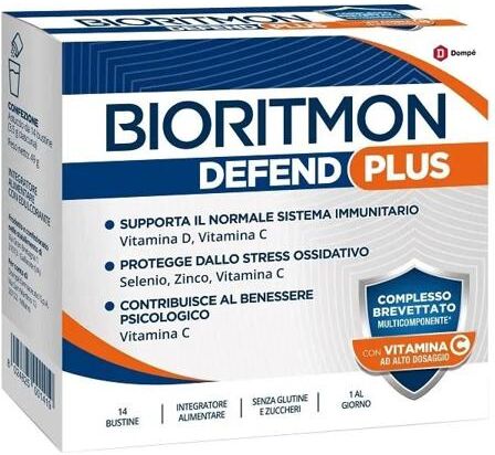 Bioritmon Defend Plus Integratore Immunitario Vitamina C e Melatonina 14 Bustine