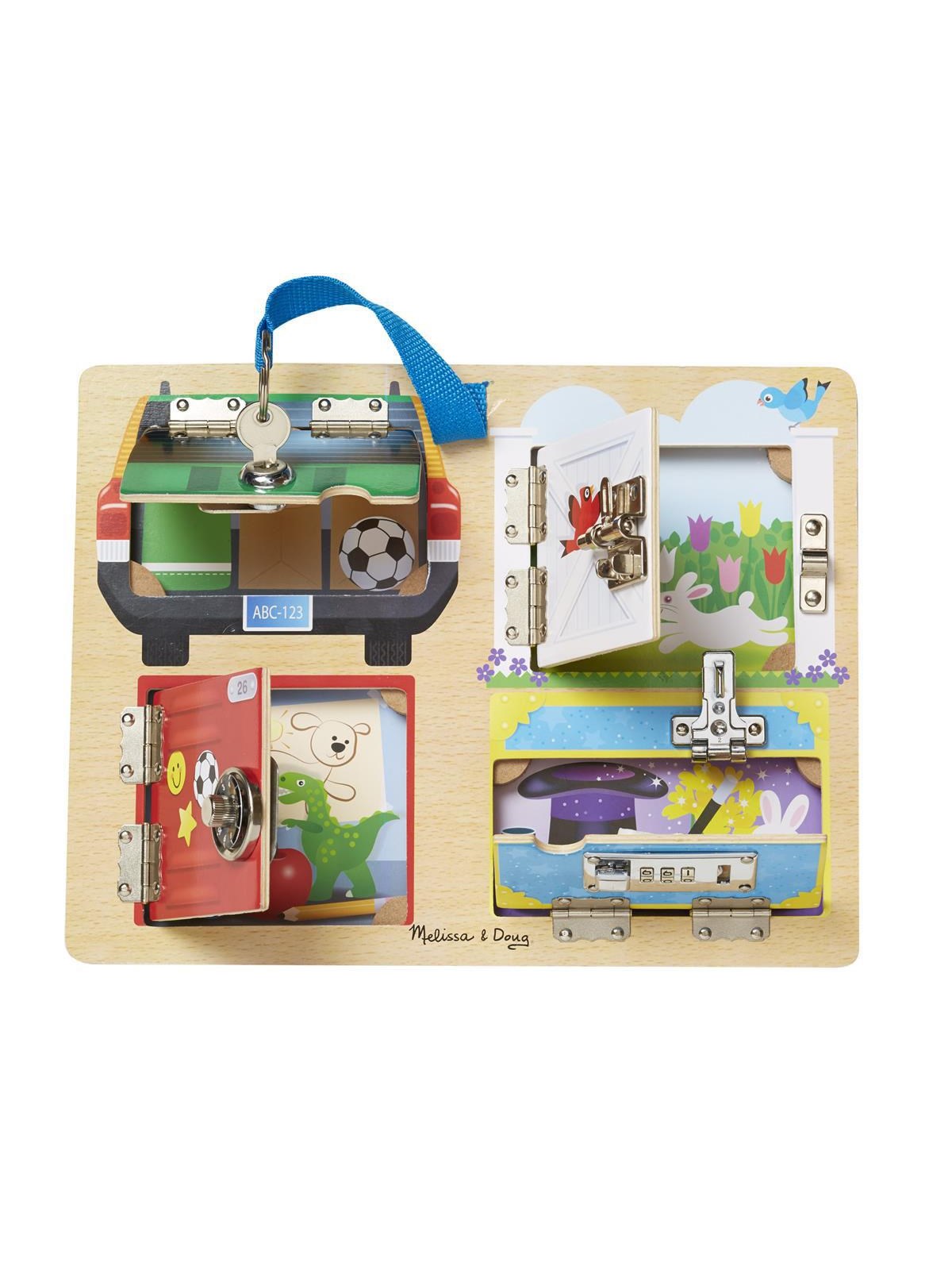 Melissa & Doug Wooden Activity Board Lock And Latch